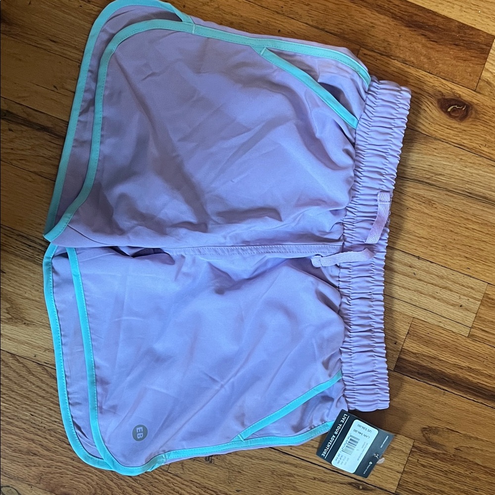 EDDIE BAUER  Lilac Athletic Shorts with Aqua Trim